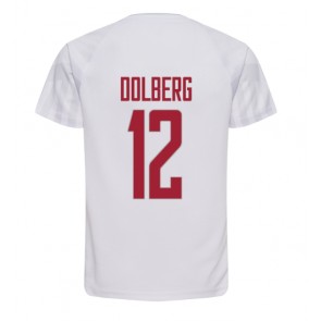 Maillot de foot Danemark Kasper Dolberg #12 Extérieur Monde 2022 Manches Courte